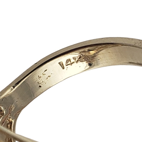 Vintage 14 Karat Yellow Gold Opal and Diamond Ring Size 6 #13348 - Picture 6 of 8